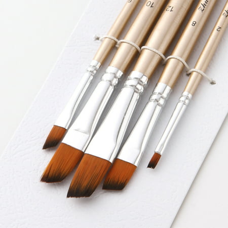 5Pcs Art Paint Brushes Angular Artist Acrylic Oil Watercolor Painting Brush